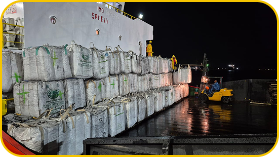 Cargo vessel night operation