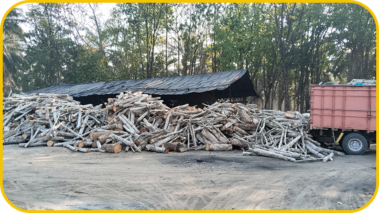 Wood storage shed & transport