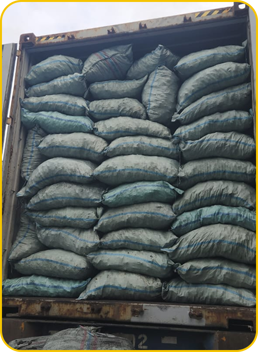 20 KG Yellow Packaging Bags Stacked