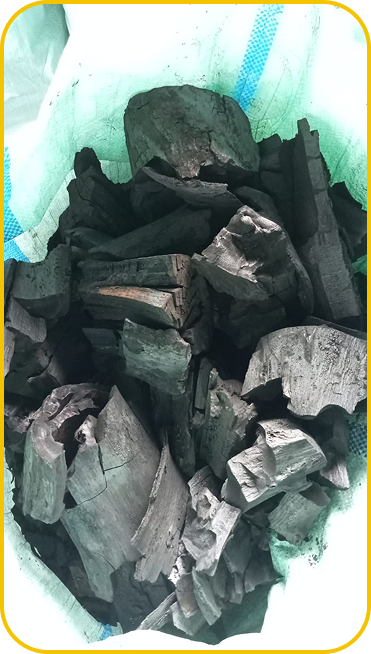 Sorted wood charcoal lumps