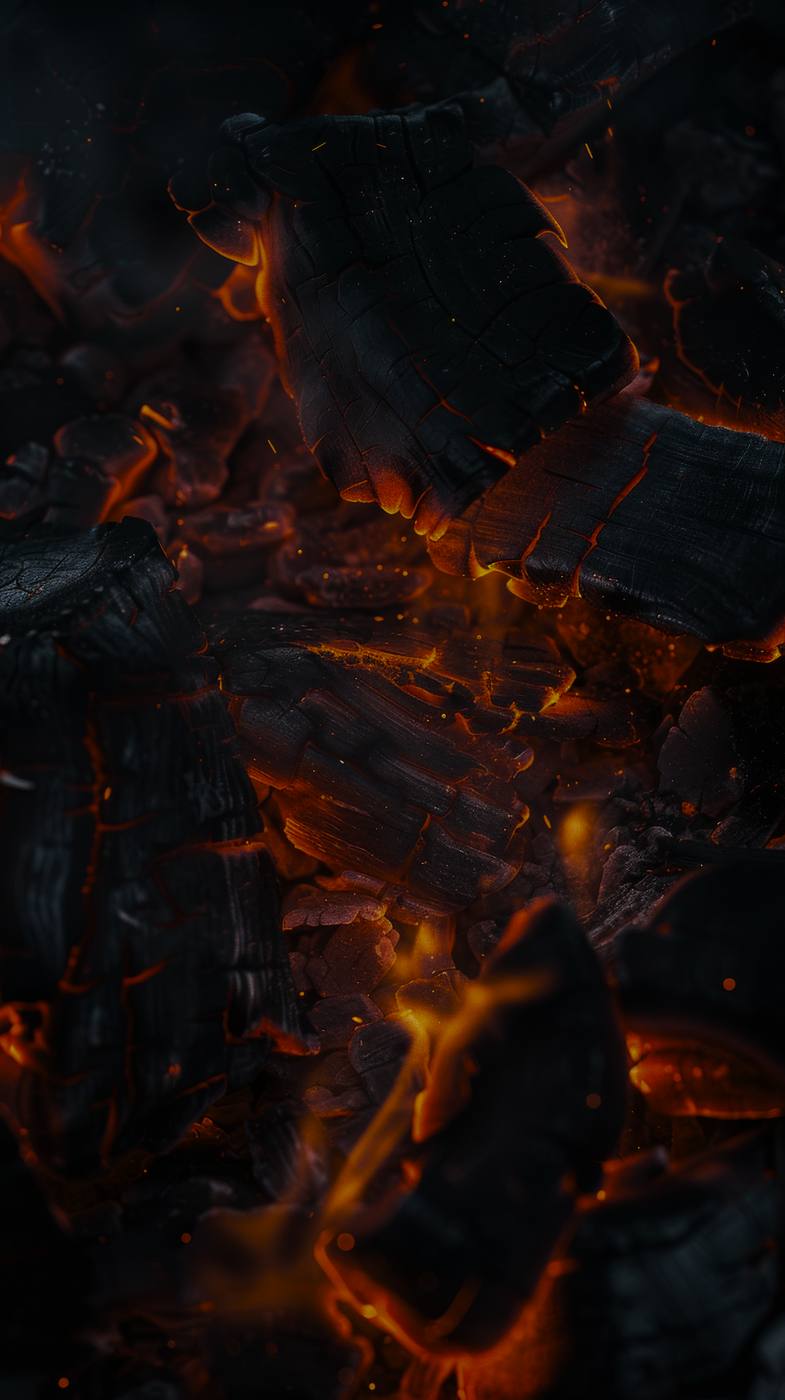 Burning coals background